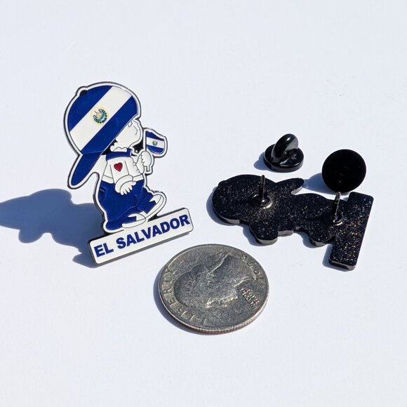 Pin El Salvador Pin For Caps Clothing Enamel Badge Salvadorian Boy Pin - Picture 3 of 5